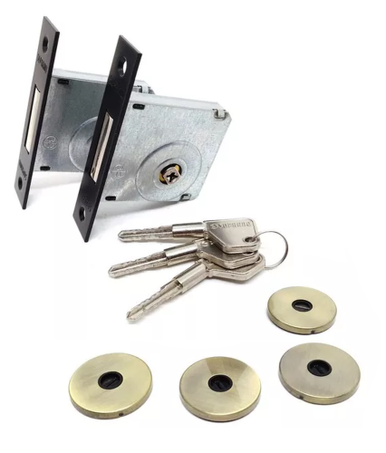 Kit 2 Fechadura Auxiliar P/ Porta Abre C/ a Mesma Chave - 3 Chaves Tetra
