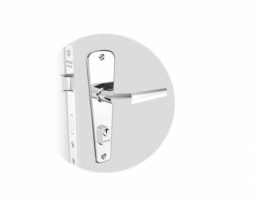 FECHADURA POPLINE RETA EXTERNA CROMADO ESP11 (40X53 PY53)