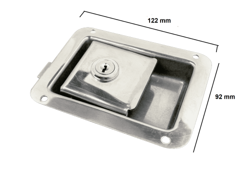 Fechadura Inox Porta Bau Maleiro Furgão bagageiro Motor Home Onibus