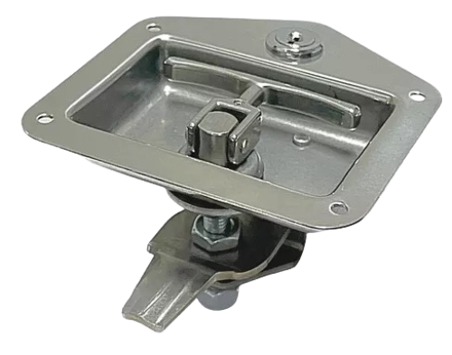 Fecho Fechadura Trava Alça Inox Baú Furgão Maleiro c/ Chave