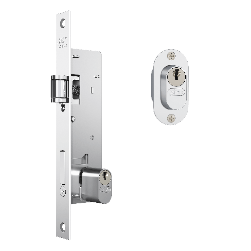 Fechadura Stam Perfil Rolete Porta Pivotante Aluminio