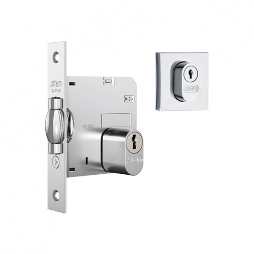 Fechadura 1005 Pivotante Roseta Quadrada Externa Cromado