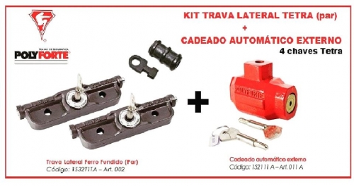 Kit Trava Lateral + Cadeado Automatico