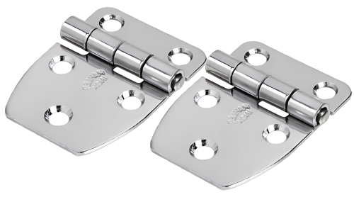 kit 2 pçs Dobradiça Náutica Assimétrica barco lancha maritima Medida 38x52mm Aço Inox Mahler