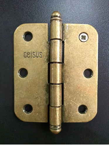 Dobradiça 3 X 2 1/2" Canto Redondo Ouro Velho  (2313)